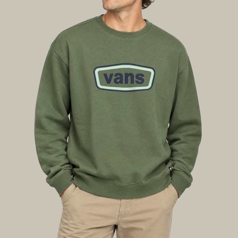 Vans Long Haul Crew Green Logo Sweatshirt Men's Size XL NEW